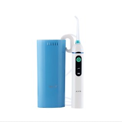 Dus bucal / Irigator portabil Jetpik JP50 Solo (Rev 4), 3 trepte presiune - 75 PSI max, 2 capete, 2 cartuse ata dentara, trusa calatorie, furtun apa, incarcator inductie USB, IPX7, alb